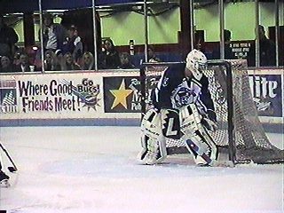 Landon Luther in goal